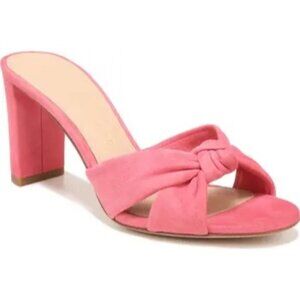 Veronica Beard Ganita knot front pink suede Sandal heel slide size 9.5